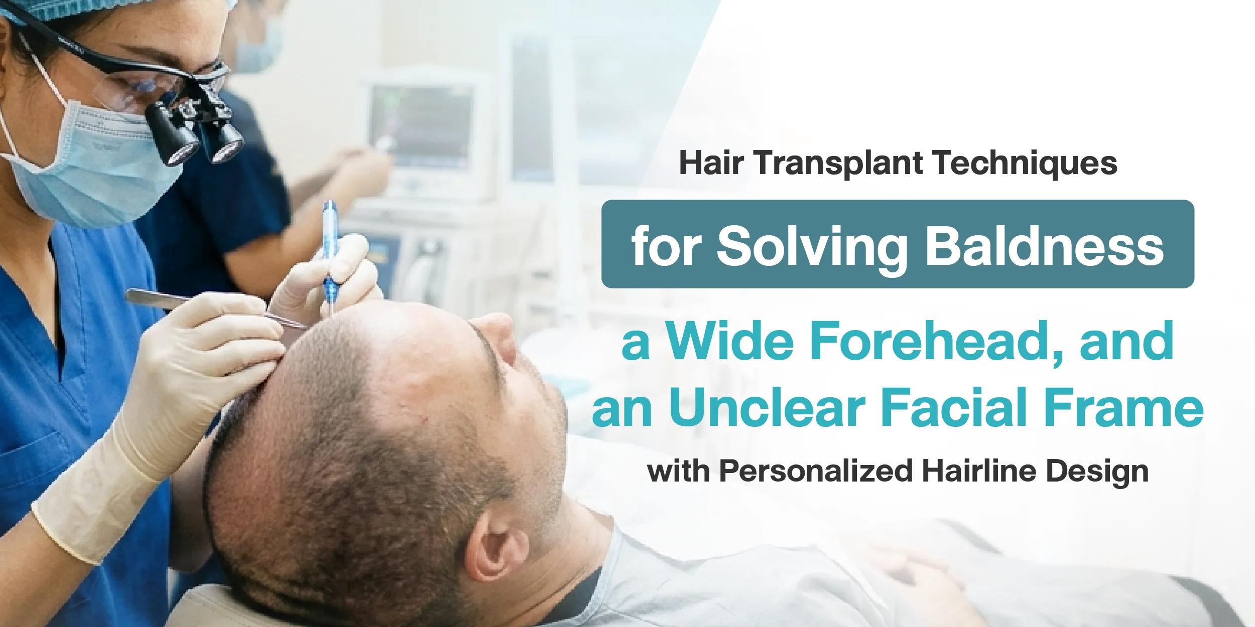 Hair Transplant Techniques for Solving Baldness, a Wide Forehead, and an Unclear Facial Frame with Personalized Hairline Design