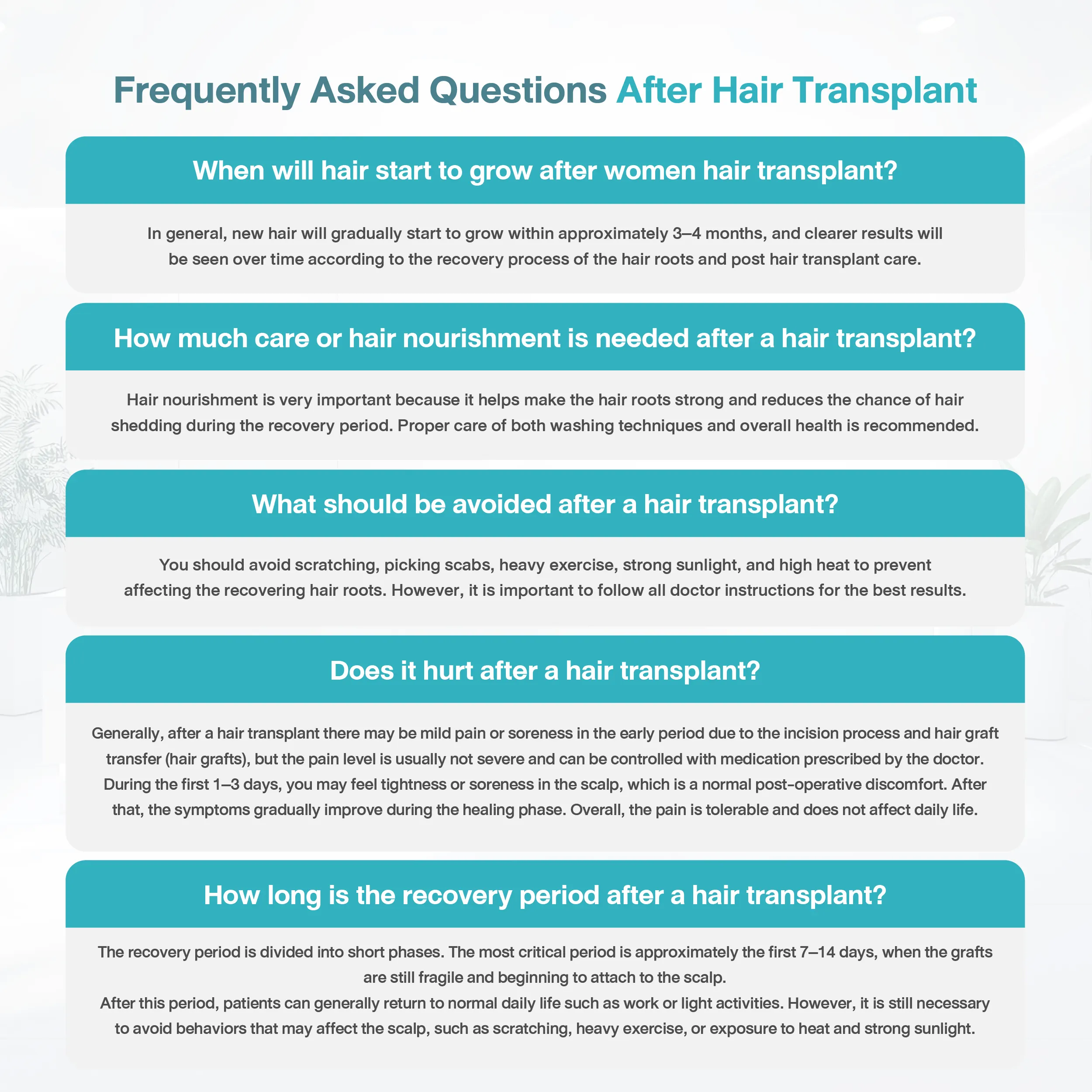Frequently Asked Questions After Hair Transplant