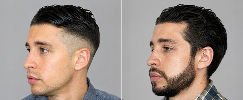 DHI hair transplant before and after result 2